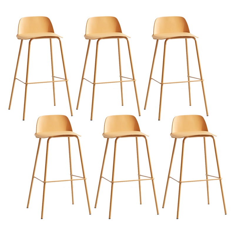 Scandinavian Living Room Low Back Stool Matte Finish Plastic Barstool