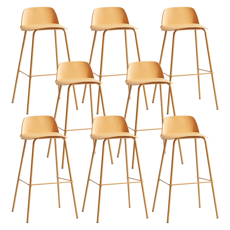 Scandinavian Living Room Low Back Stool Matte Finish Plastic Barstool