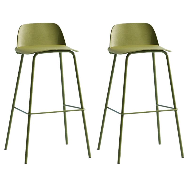 Scandinavian Living Room Low Back Stool Matte Finish Plastic Barstool