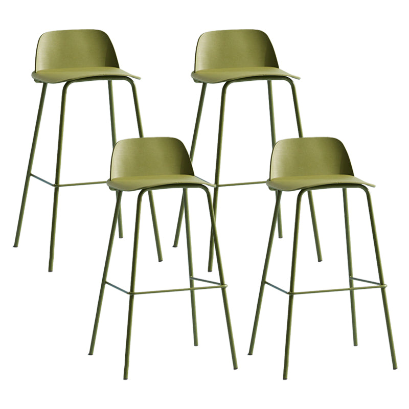 Scandinavian Living Room Low Back Stool Matte Finish Plastic Barstool