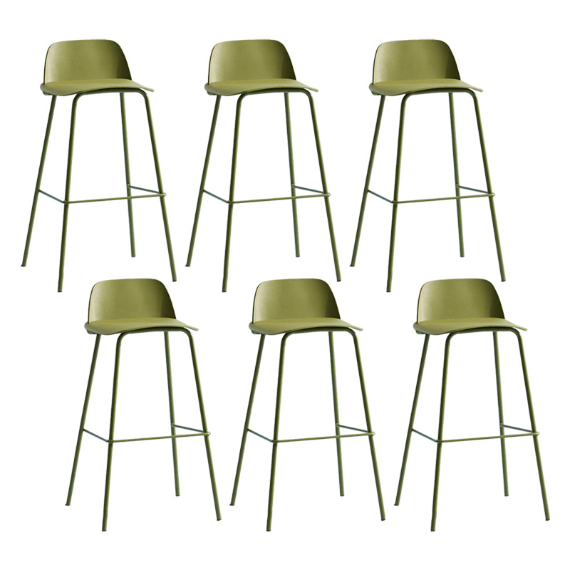 Scandinavian Living Room Low Back Stool Matte Finish Plastic Barstool