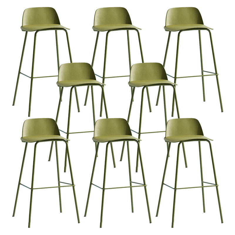Scandinavian Living Room Low Back Stool Matte Finish Plastic Barstool