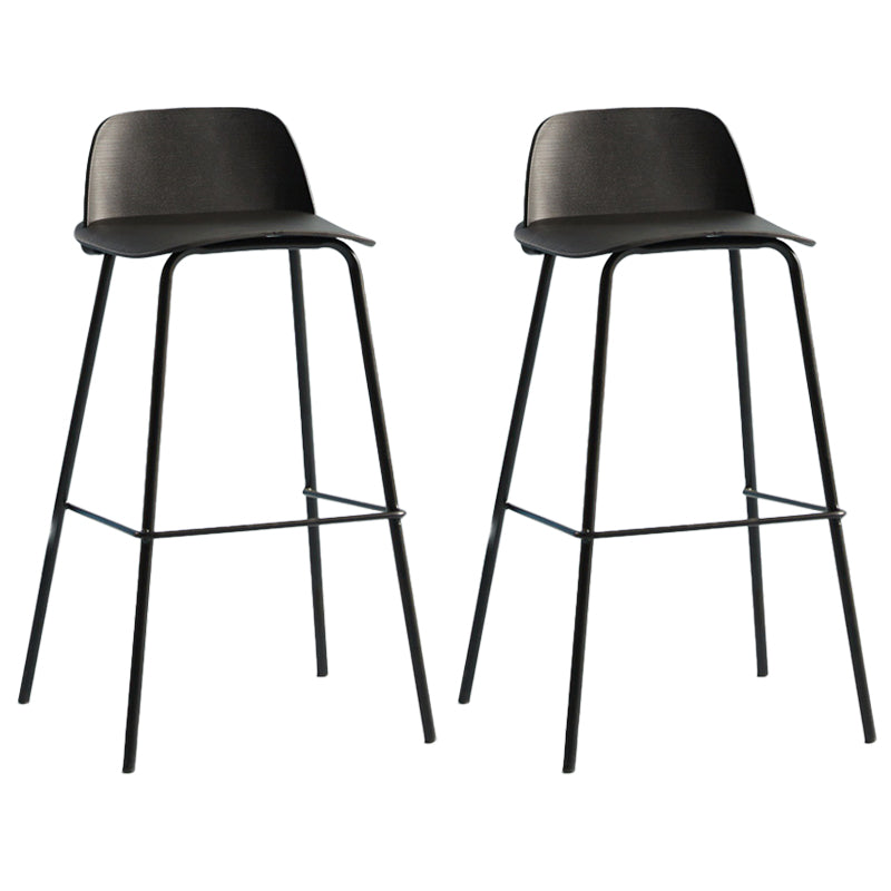 Scandinavian Living Room Low Back Stool Matte Finish Plastic Barstool