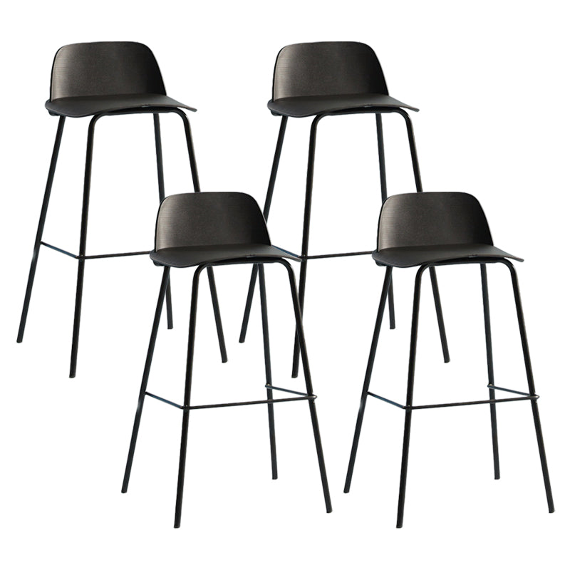 Scandinavian Living Room Low Back Stool Matte Finish Plastic Barstool