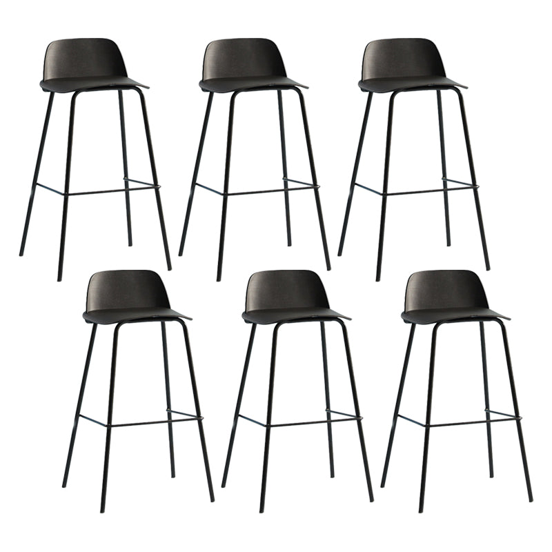 Scandinavian Living Room Low Back Stool Matte Finish Plastic Barstool