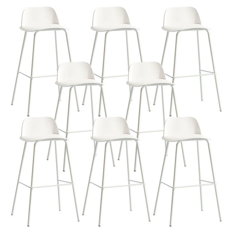 Scandinavian Living Room Low Back Stool Matte Finish Plastic Barstool