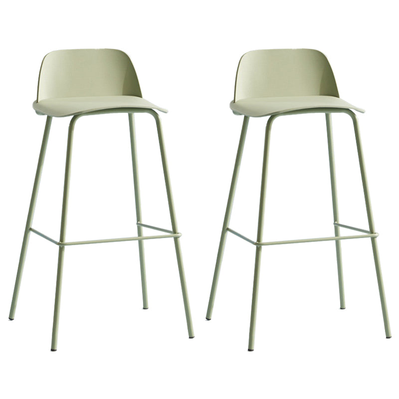 Scandinavian Living Room Low Back Stool Matte Finish Plastic Barstool