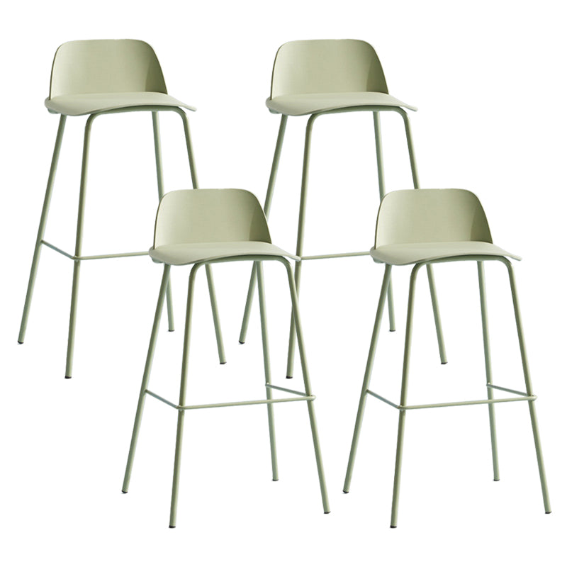 Scandinavian Living Room Low Back Stool Matte Finish Plastic Barstool