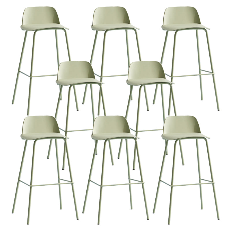 Scandinavian Living Room Low Back Stool Matte Finish Plastic Barstool