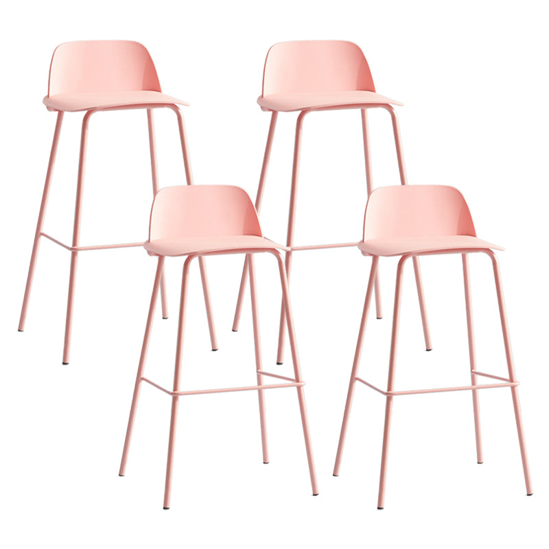 Scandinavian Living Room Low Back Stool Matte Finish Plastic Barstool