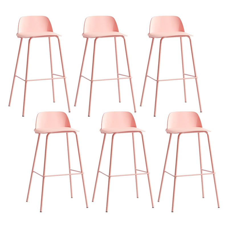 Scandinavian Living Room Low Back Stool Matte Finish Plastic Barstool