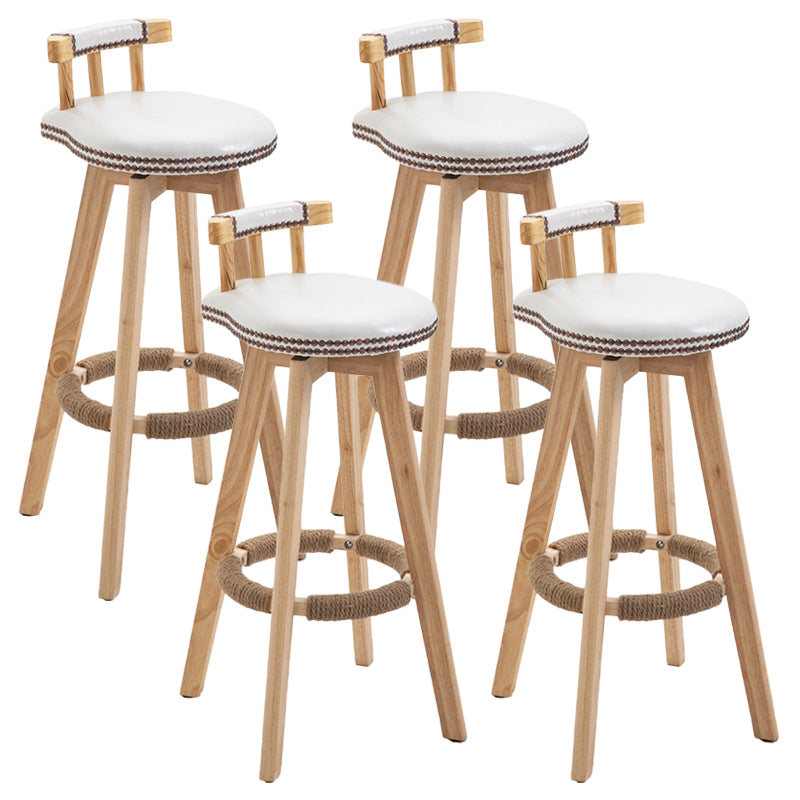 Modern Rubberwood Restaurant Stool Matte Finish Upholstered Bar Stools