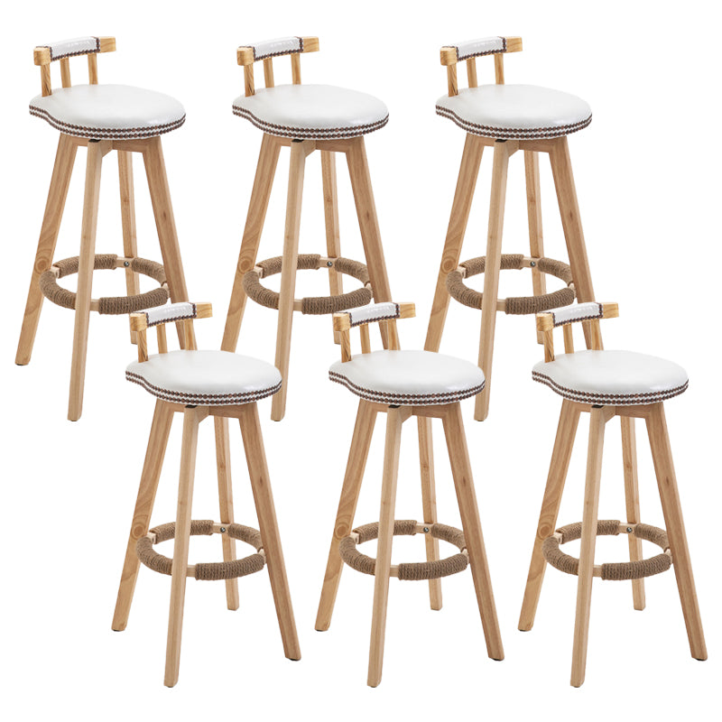 Modern Rubberwood Restaurant Stool Matte Finish Upholstered Bar Stools