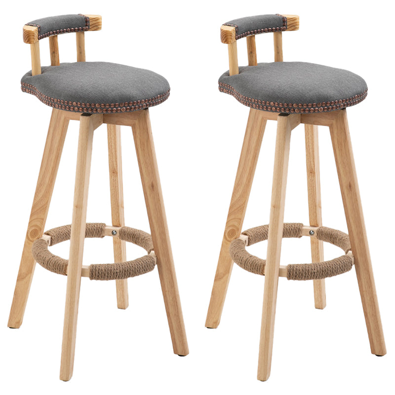 Modern Rubberwood Restaurant Stool Matte Finish Upholstered Bar Stools