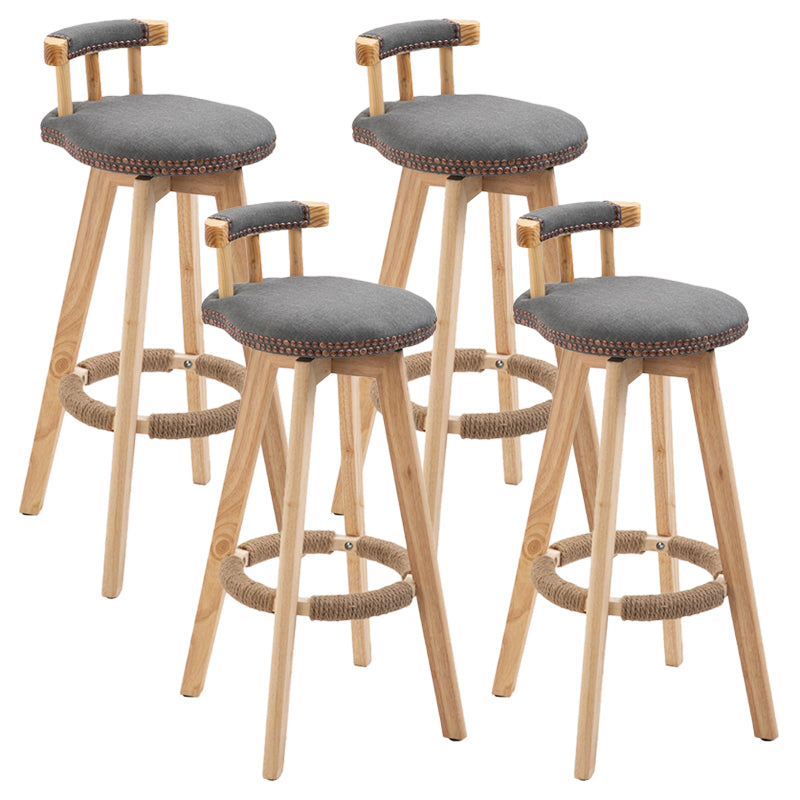 Modern Rubberwood Restaurant Stool Matte Finish Upholstered Bar Stools