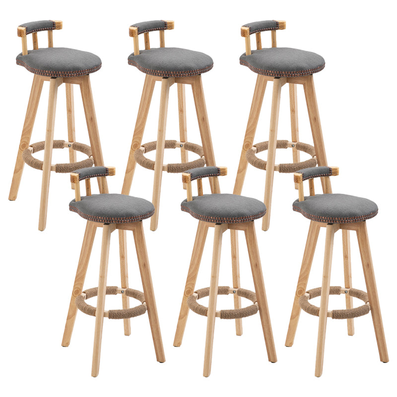 Modern Rubberwood Restaurant Stool Matte Finish Upholstered Bar Stools