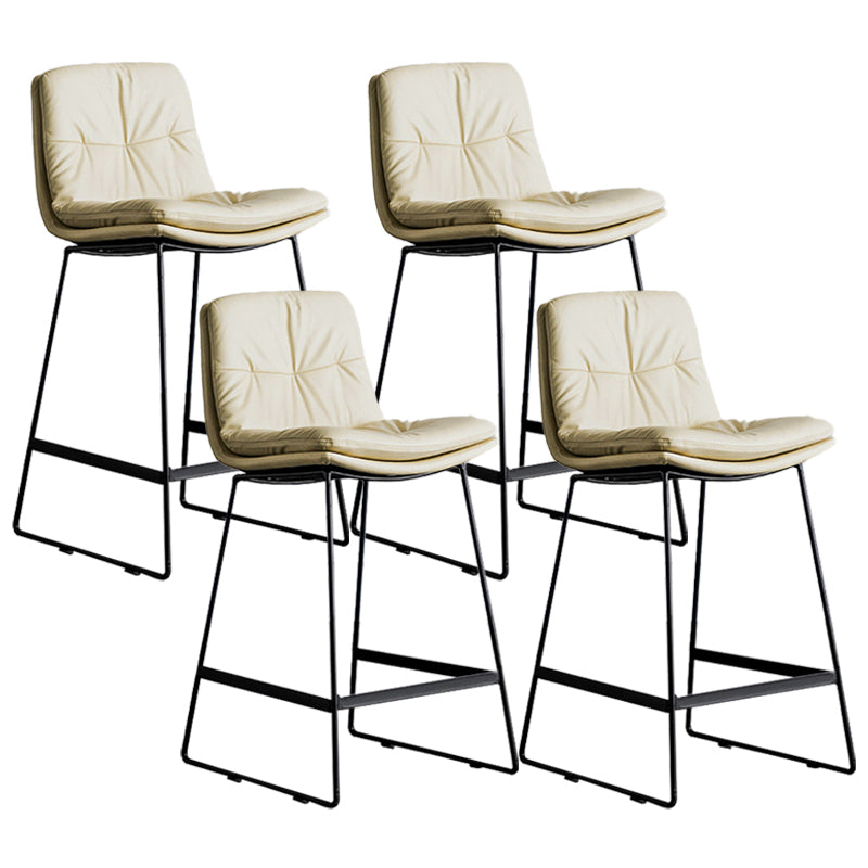 Scandinavian Low Back Home Stool Matte Finish Upholstered Bar Stools