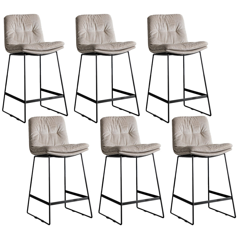 Scandinavian Low Back Home Stool Matte Finish Upholstered Bar Stools
