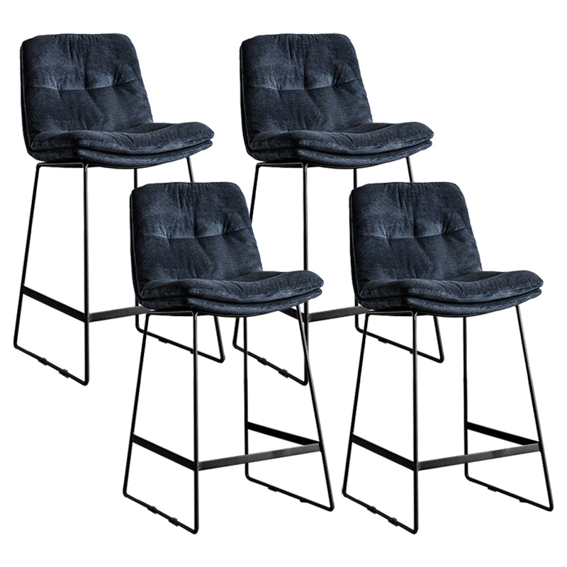 Scandinavian Low Back Home Stool Matte Finish Upholstered Bar Stools