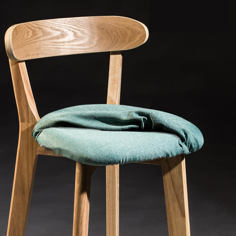 Contemporary Low Back Rubberwood Stool Matte Finish Upholstered Bar Stools