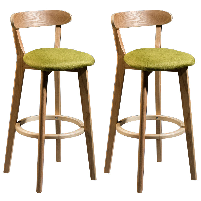 Contemporary Low Back Rubberwood Stool Matte Finish Upholstered Bar Stools
