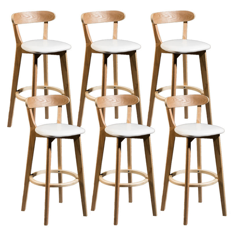 Contemporary Low Back Rubberwood Stool Matte Finish Upholstered Bar Stools