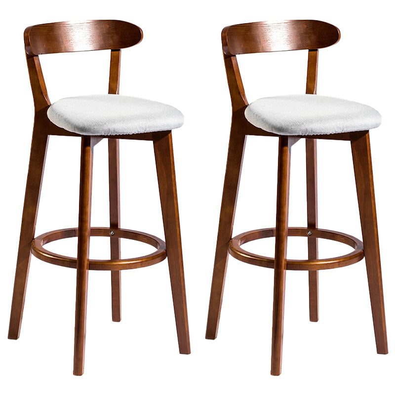 Contemporary Low Back Rubberwood Stool Matte Finish Upholstered Bar Stools