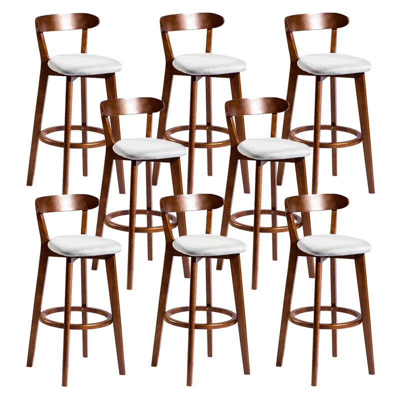 Contemporary Low Back Rubberwood Stool Matte Finish Upholstered Bar Stools