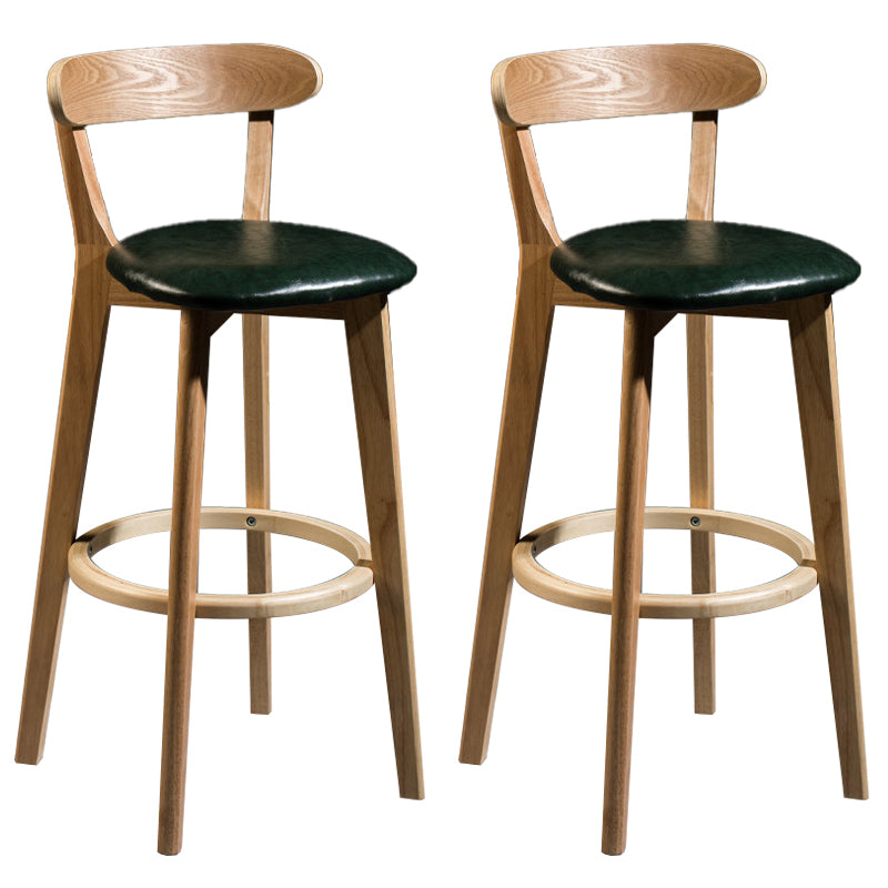 Contemporary Low Back Rubberwood Stool Matte Finish Upholstered Bar Stools