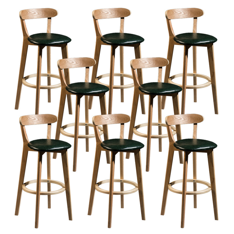 Contemporary Low Back Rubberwood Stool Matte Finish Upholstered Bar Stools