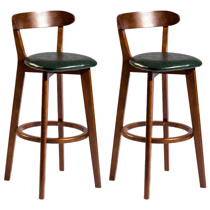 Contemporary Low Back Rubberwood Stool Matte Finish Upholstered Bar Stools