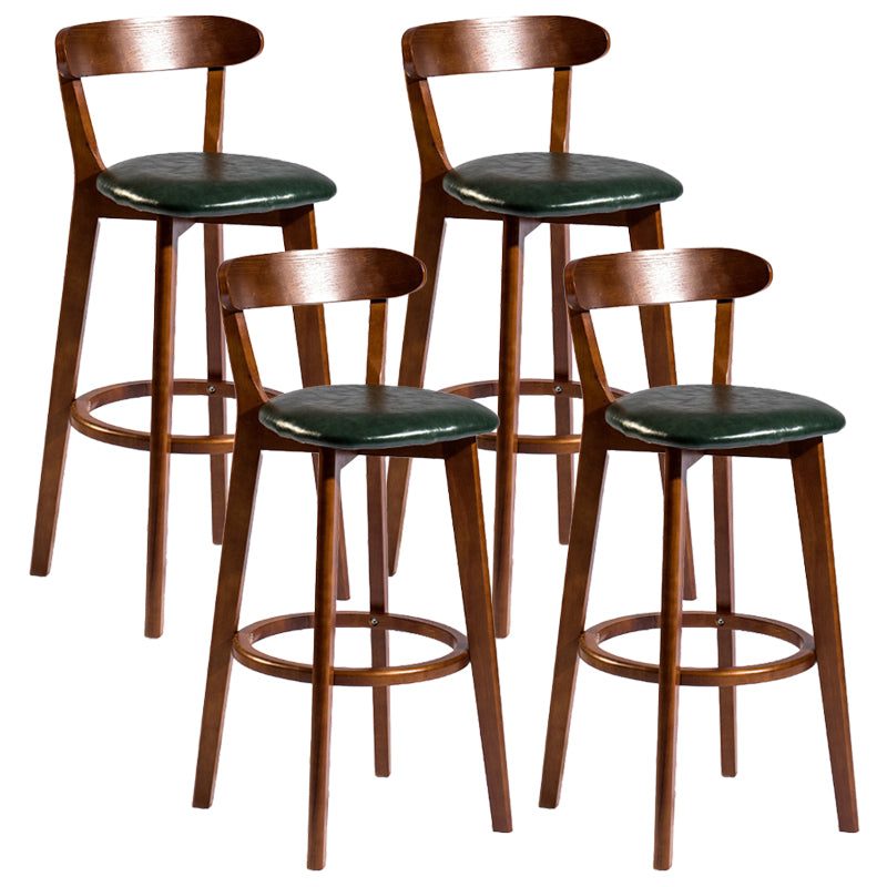 Contemporary Low Back Rubberwood Stool Matte Finish Upholstered Bar Stools