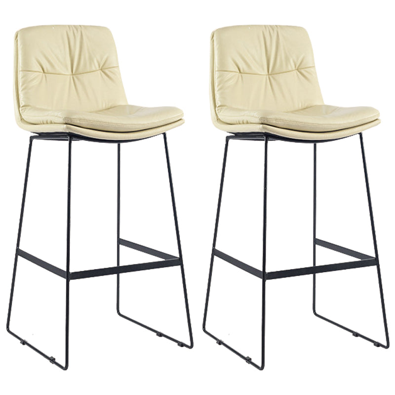 Coffee Shop Low Back Scandinavian Stool Matte Finish Upholstered Bar Stools