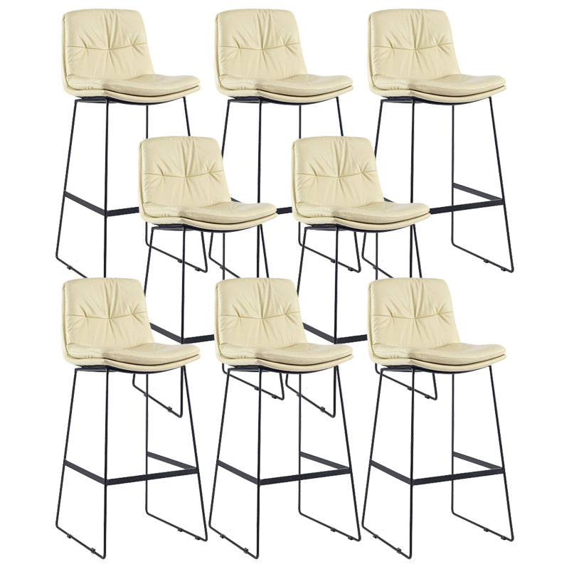 Coffee Shop Low Back Scandinavian Stool Matte Finish Upholstered Bar Stools