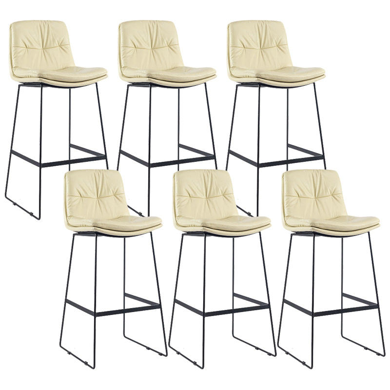Coffee Shop Low Back Scandinavian Stool Matte Finish Upholstered Bar Stools