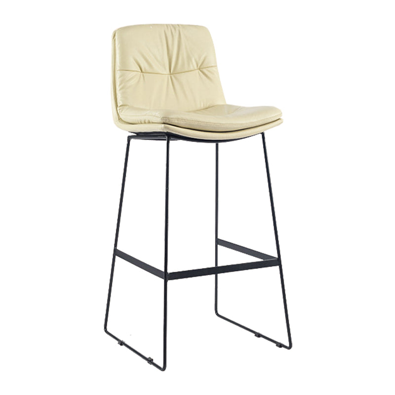 Coffee Shop Low Back Scandinavian Stool Matte Finish Upholstered Bar Stools