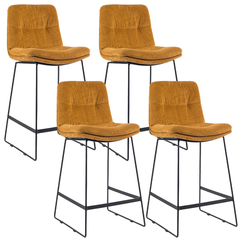 Coffee Shop Low Back Scandinavian Stool Matte Finish Upholstered Bar Stools