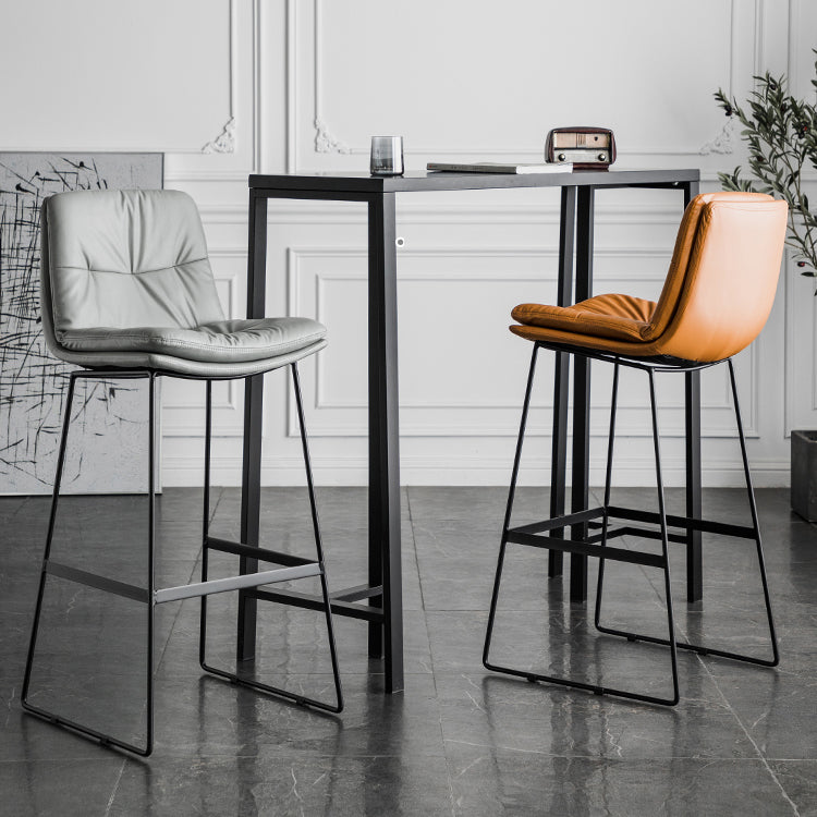 Coffee Shop Low Back Scandinavian Stool Matte Finish Upholstered Bar Stools