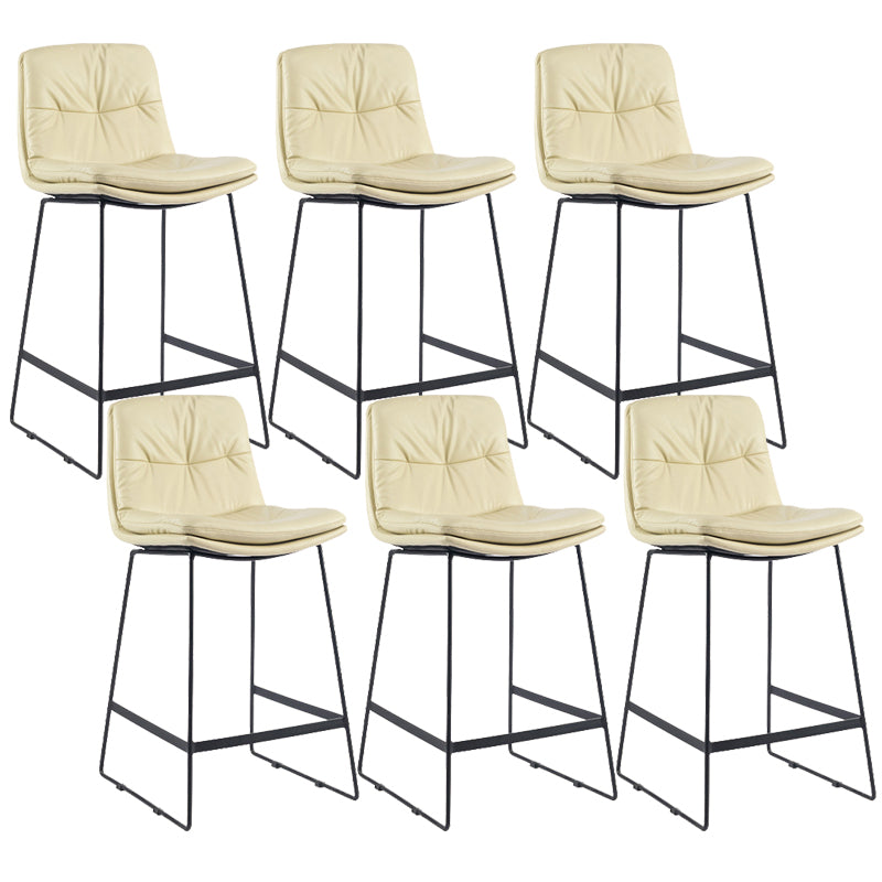 Coffee Shop Low Back Scandinavian Stool Matte Finish Upholstered Bar Stools