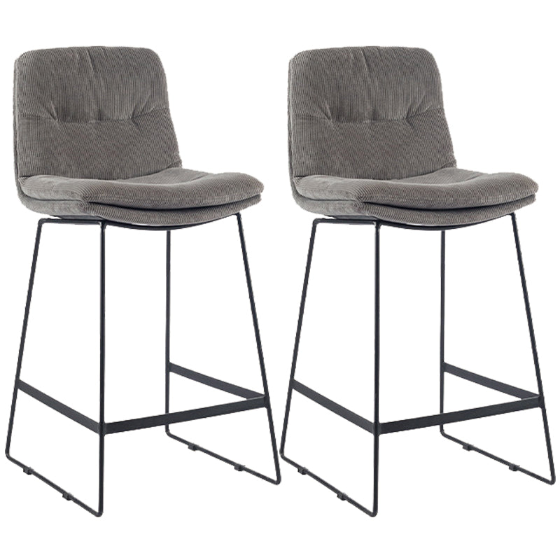 Coffee Shop Low Back Scandinavian Stool Matte Finish Upholstered Bar Stools