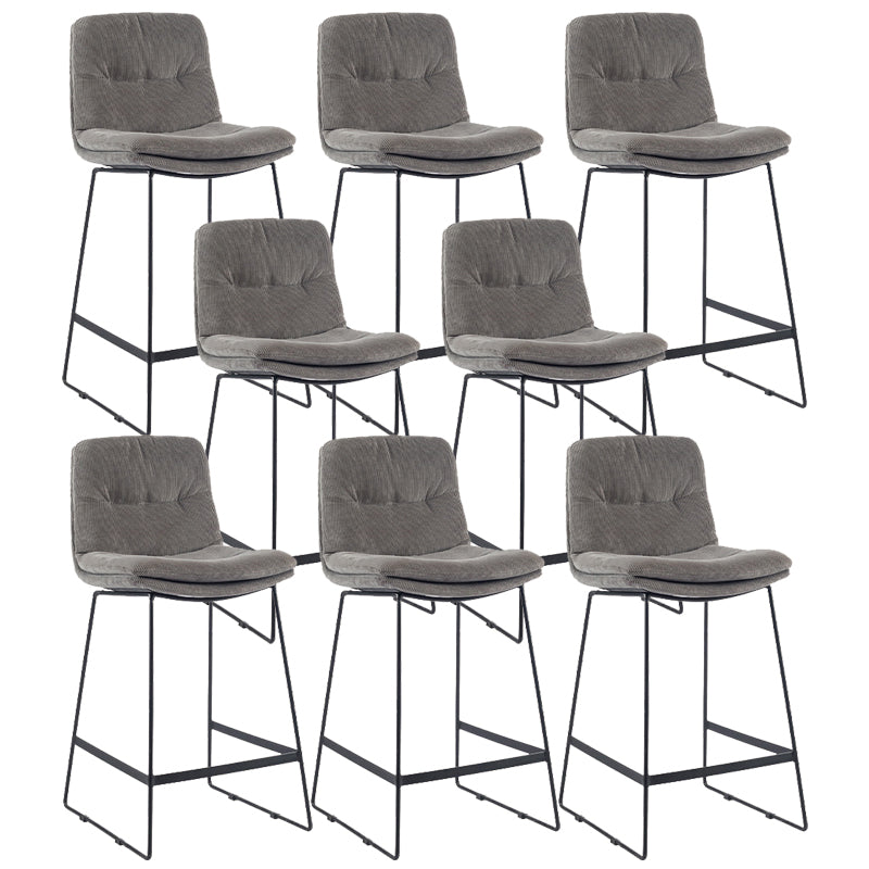 Coffee Shop Low Back Scandinavian Stool Matte Finish Upholstered Bar Stools