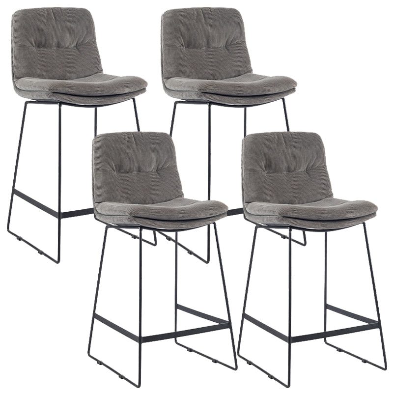 Coffee Shop Low Back Scandinavian Stool Matte Finish Upholstered Bar Stools