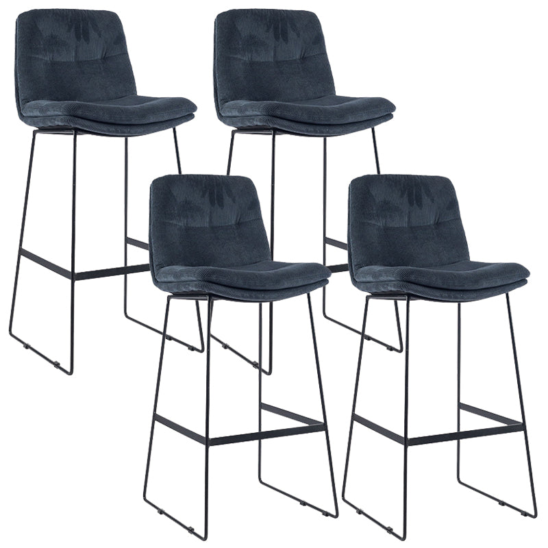 Coffee Shop Low Back Scandinavian Stool Matte Finish Upholstered Bar Stools