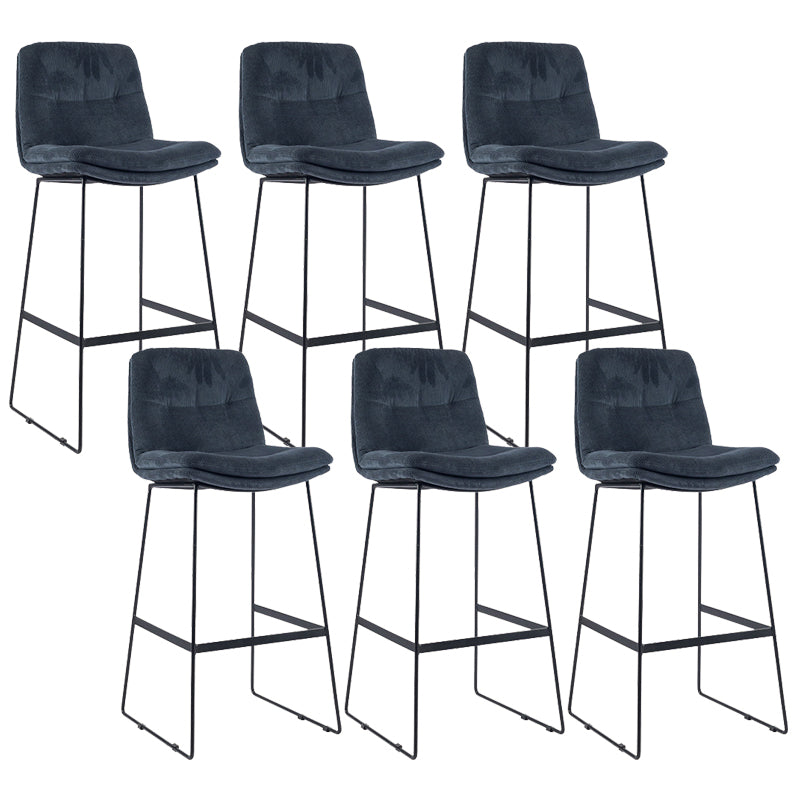 Coffee Shop Low Back Scandinavian Stool Matte Finish Upholstered Bar Stools