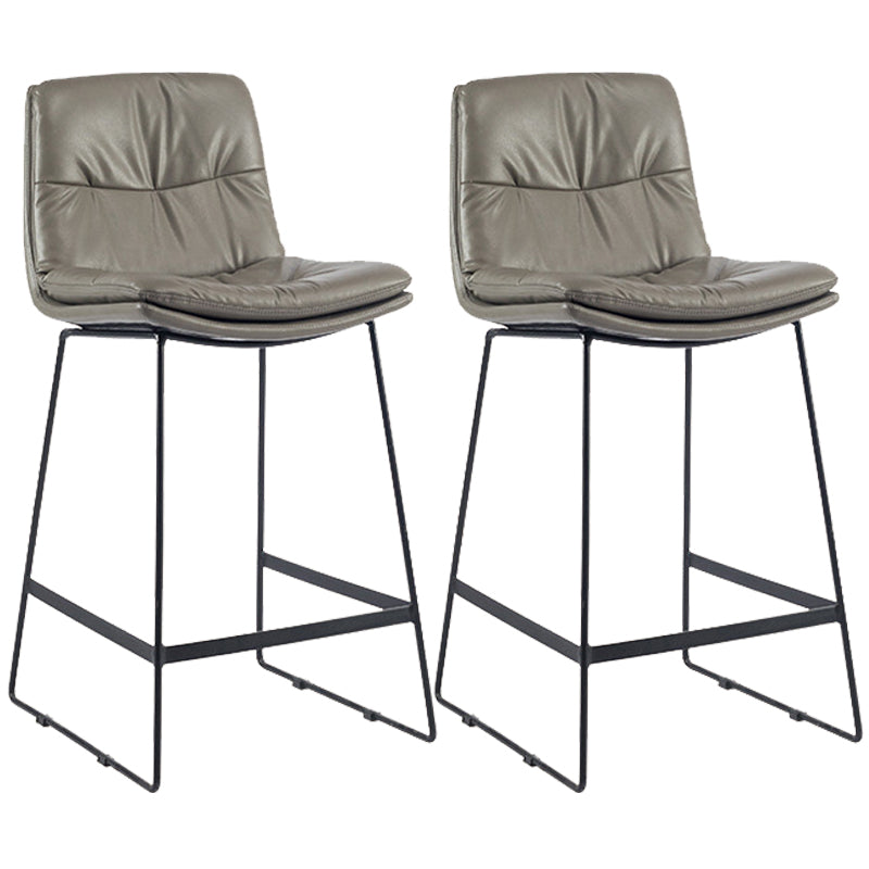 Coffee Shop Low Back Scandinavian Stool Matte Finish Upholstered Bar Stools