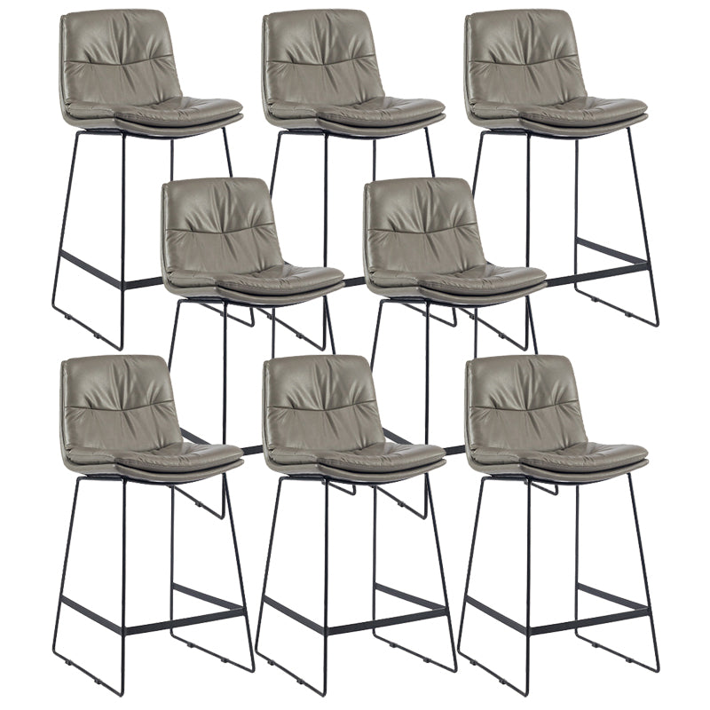 Coffee Shop Low Back Scandinavian Stool Matte Finish Upholstered Bar Stools