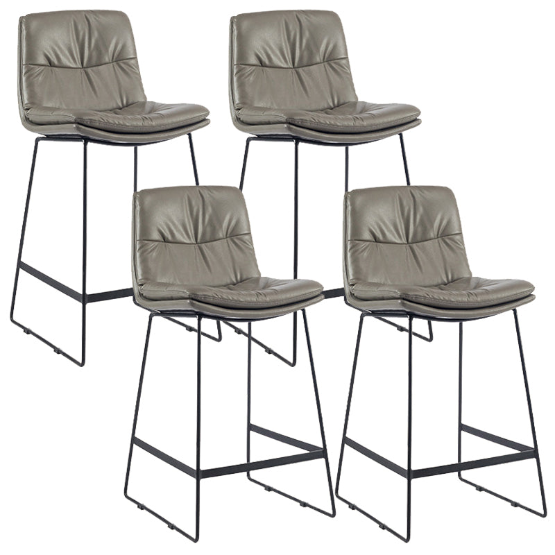 Coffee Shop Low Back Scandinavian Stool Matte Finish Upholstered Bar Stools