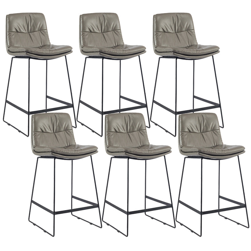 Coffee Shop Low Back Scandinavian Stool Matte Finish Upholstered Bar Stools