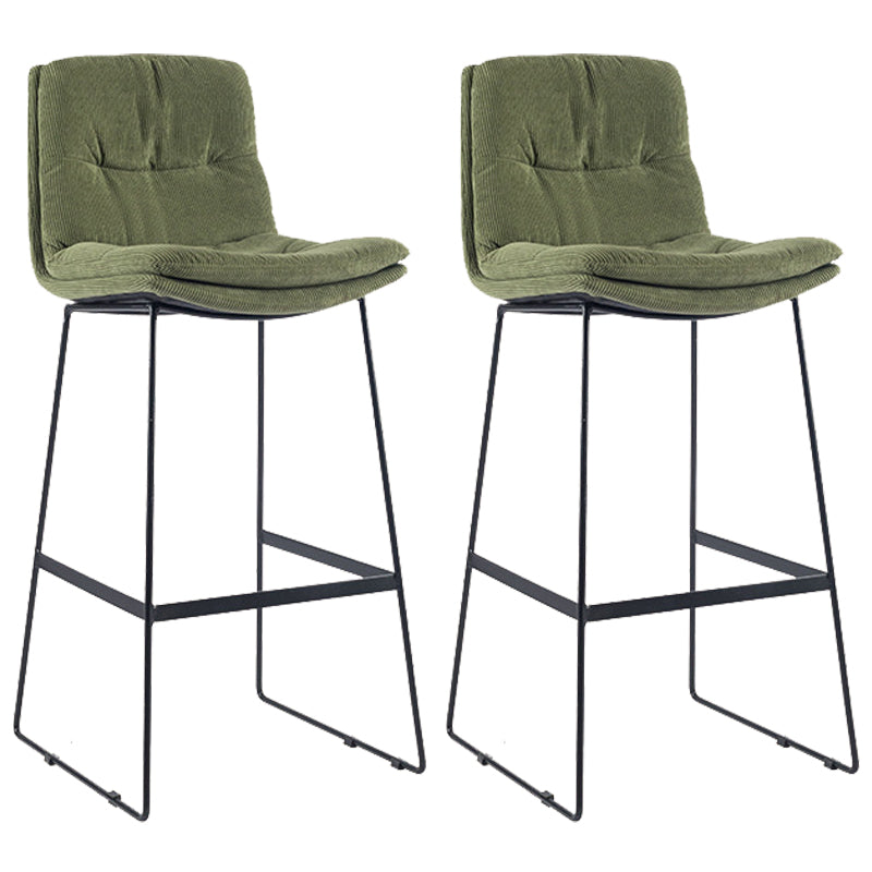 Coffee Shop Low Back Scandinavian Stool Matte Finish Upholstered Bar Stools