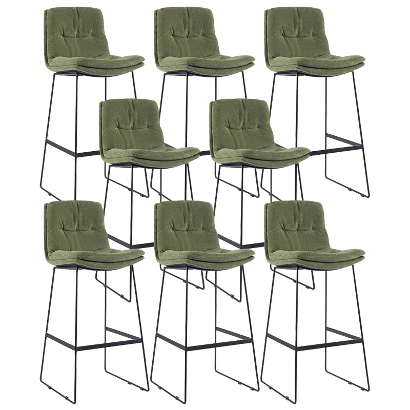 Coffee Shop Low Back Scandinavian Stool Matte Finish Upholstered Bar Stools